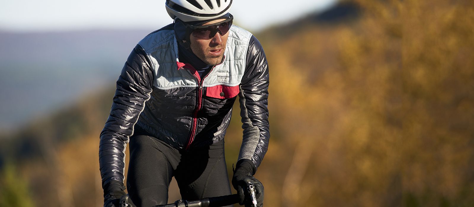 Zimní bunda na kolo ALBERTINE Café du Cycliste modro modrá